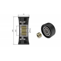 ASSEMBLY BACK IDLER PULLEY 70